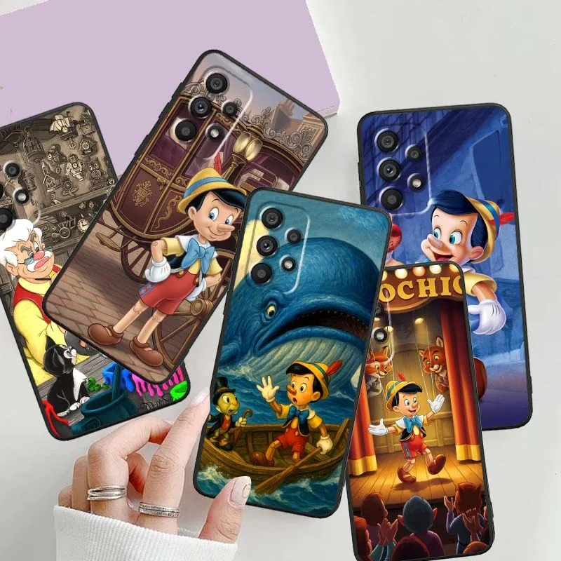 

Pinocchio Adventure Anime For Samsung A73 A72 A71 A55 A54 A53 A52 A51 A13 A22 A16 A15 A12 A14 A26 A07 5G Black Cover