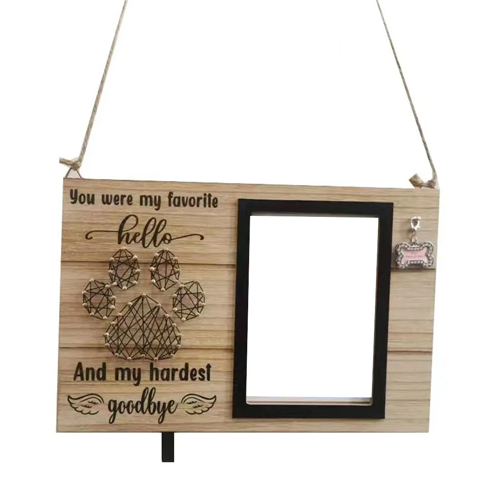 1pc Wooden Pet Photo Frame Customizable Display Home Improvement Decoration 30x0.9x20cm Pet Wood Photo Frame Tools