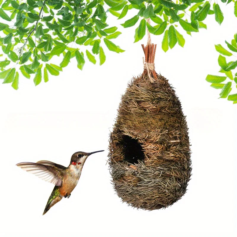 Gardening Decoration, Hand - woven Straw Nest, Natural Pine Needle and Gourd Bird House