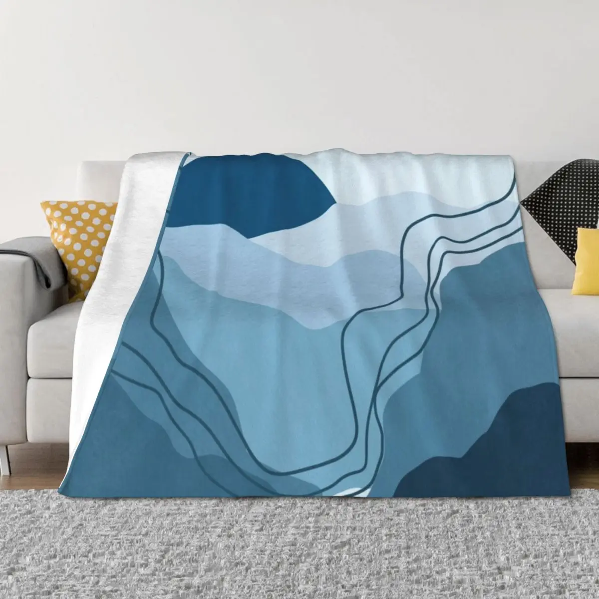 

Modern Blue Mountains Throw Blanket Cute Stuffeds Bed Sofas Blankets