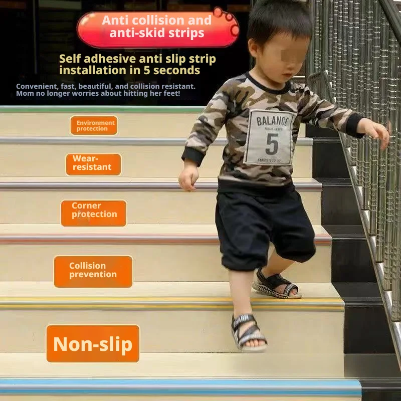 Carpet Pads Mat Self-adhesive Anti-Slip Stair Strip PVC Non Slip Stair Treads Strip Step Protector Rug Stairs