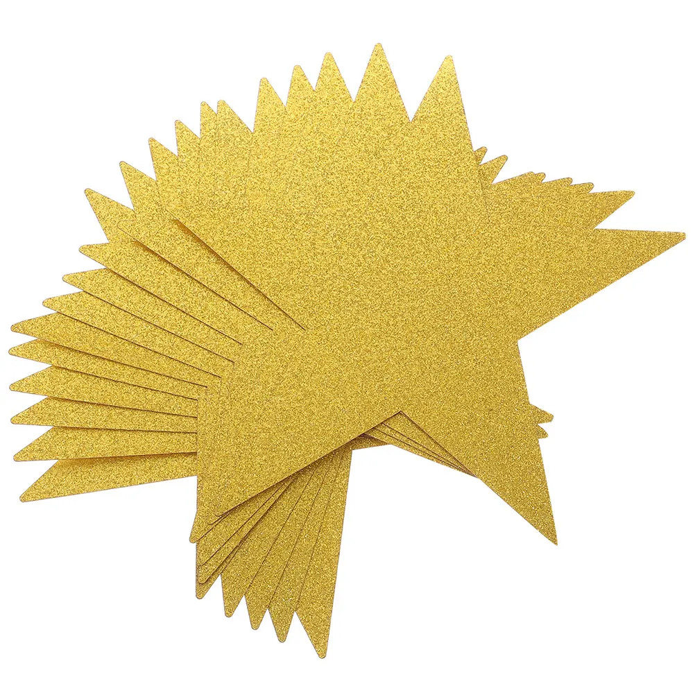

24 Pcs Glitter Paper Five-pointed Star Large Stars Double Printed Cutouts Decorations Sided Cardstock