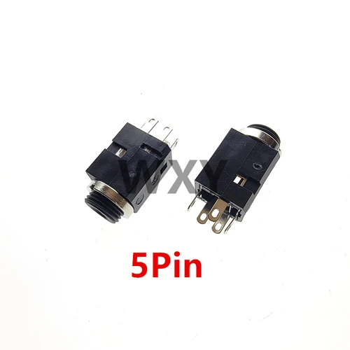 Imagen 2 del producto 5/10 Uds 3,5mm 3/4/5 Pin enchufe Vertical hembra con tornillo 3,5 conector de auriculares de Audio PJ-341 agujero para auriculares