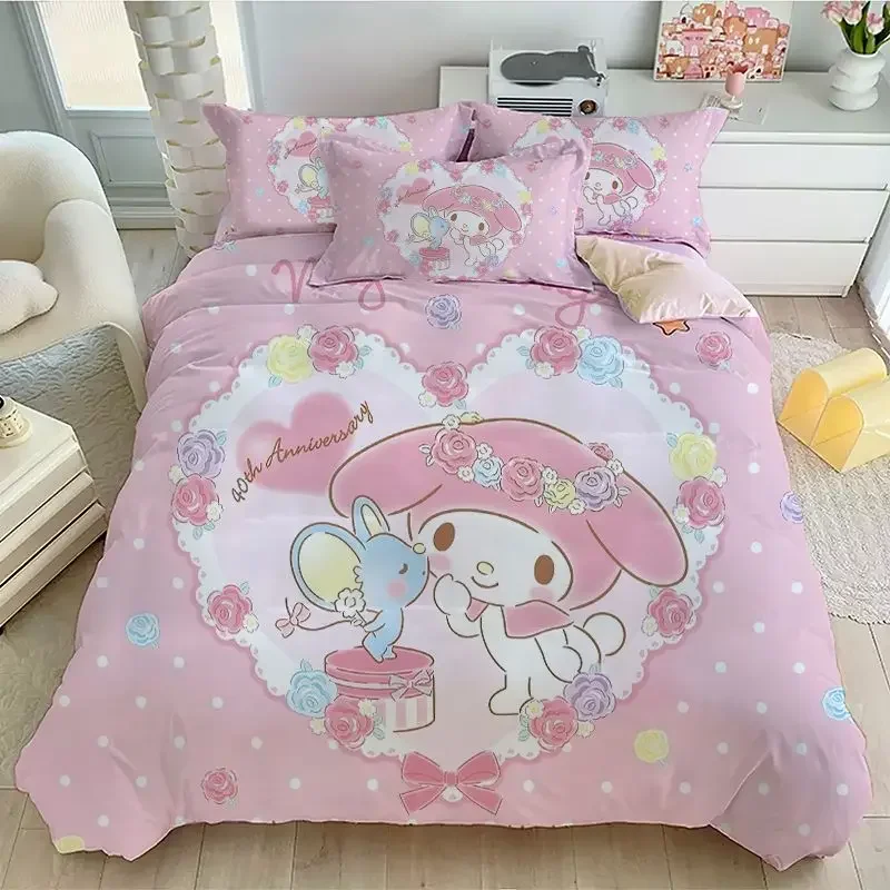 100% Cotton Cute Cartoon Melody Digital Printed Bed 3-piece Set Sheet Kit Pillowcase 4-piece Set