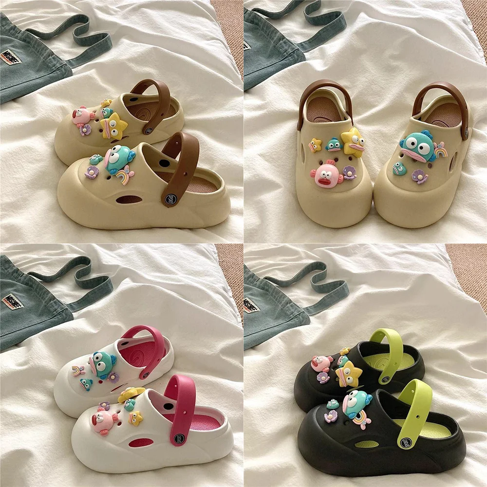 

Милые летние красивые модные сандалии Y2K на плоской подошве, аниме Sanrio, тапочки для девочек, подарок на день рождения