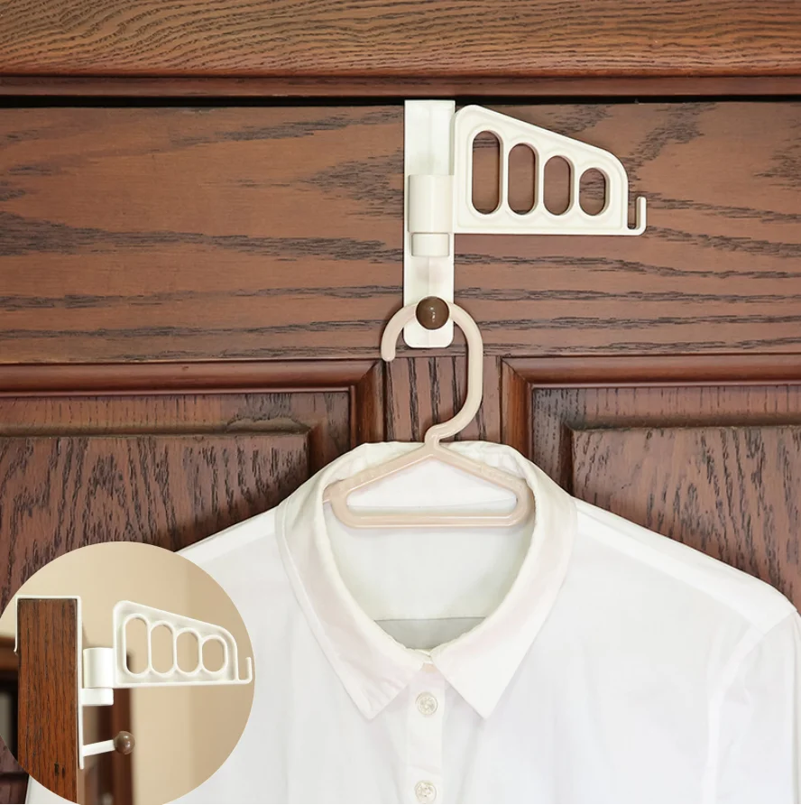 5 Holes Door Hook Rotatable Clothes Hanger Storage Drying Rack Bathroom Accessories Door Storage Coat Hanger Organizer Hooks