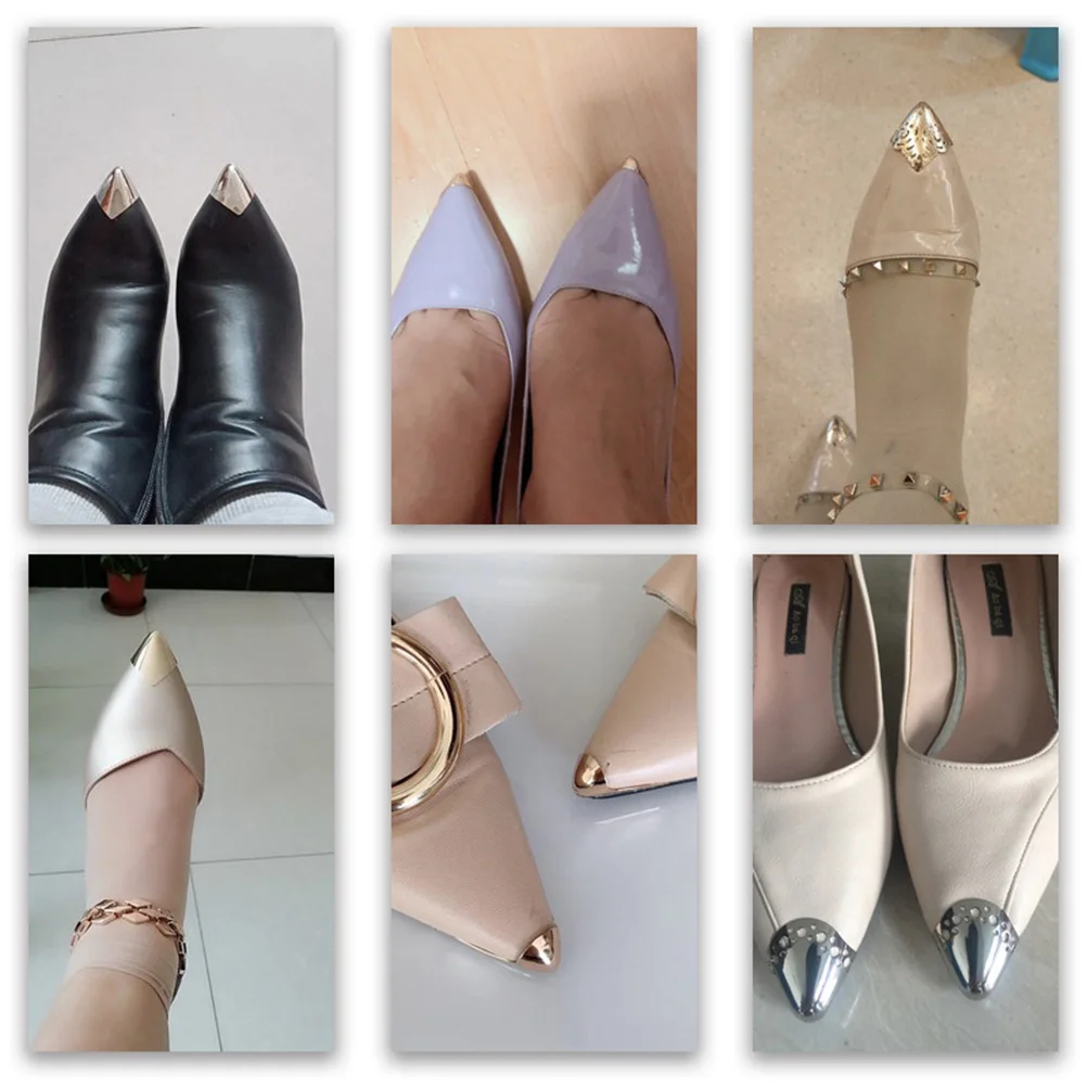 

Pcs High Heels Toe Protector Metal Shoe Tip Covers Durable Elegant Protective Caps For Women Gold Silver Black Size 3