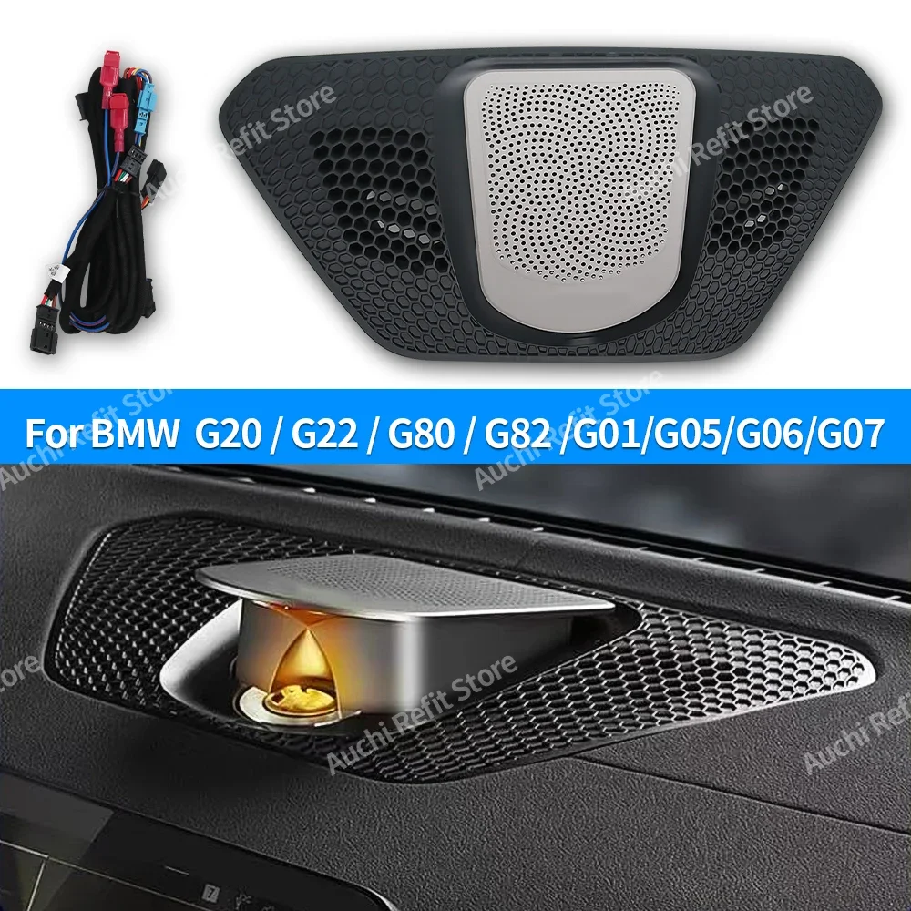 Altavoz central de elevación LED de 11 colores, luz ambiental para BMW G20, G22, G08, G01, X3, G02, X4, G05, X5, G06, X6, G07, X7, cubierta de Audio con bocina brillante