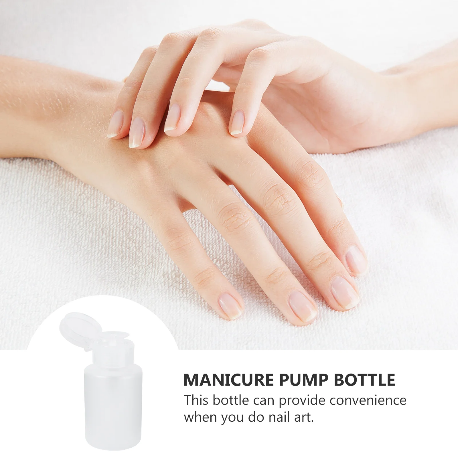 Contenitore di stoccaggio riutilizzabile trasparente per bottiglia con pompa pressata da 2 pezzi per organizzatore di liquidi in polvere acrilica per nail art leggero