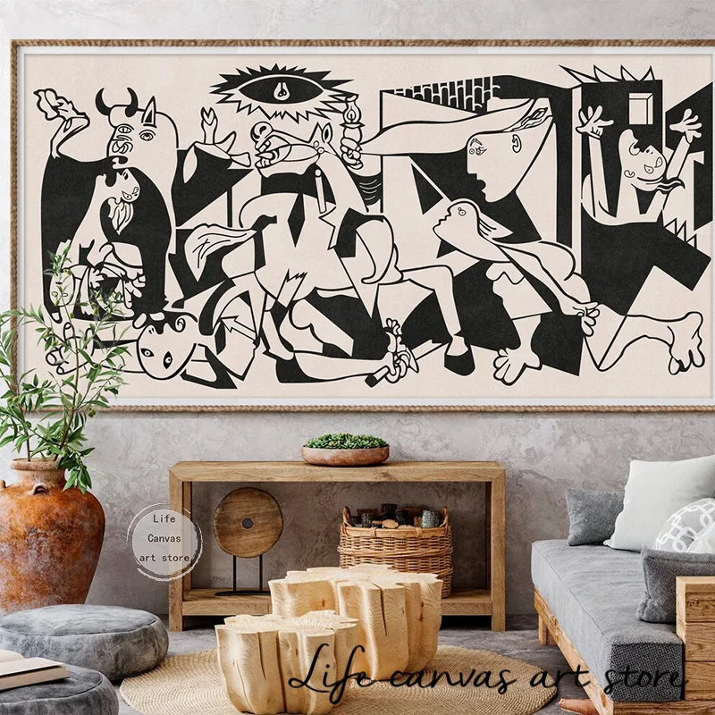 Famous Picasso Classic Artworks Guernica Boho Vintage Art Poster Canvas Painting Wall Prints Picture for Living Room Home Decor