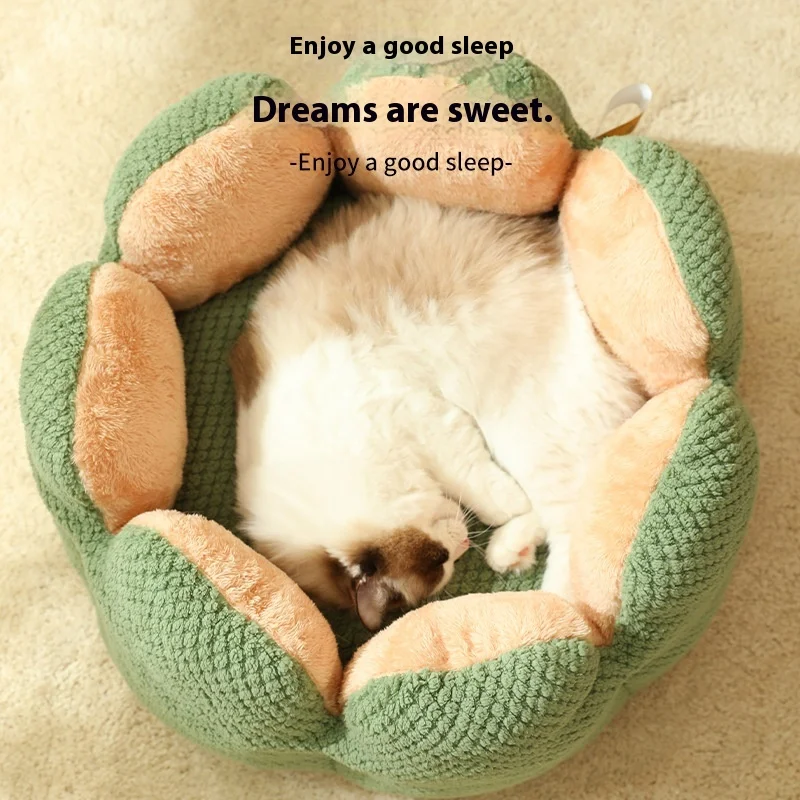 Cactus Petals Pet Nest Thickened Warm Cat Nest Sleeping Soft Dog Nest Dog Mat in Winter