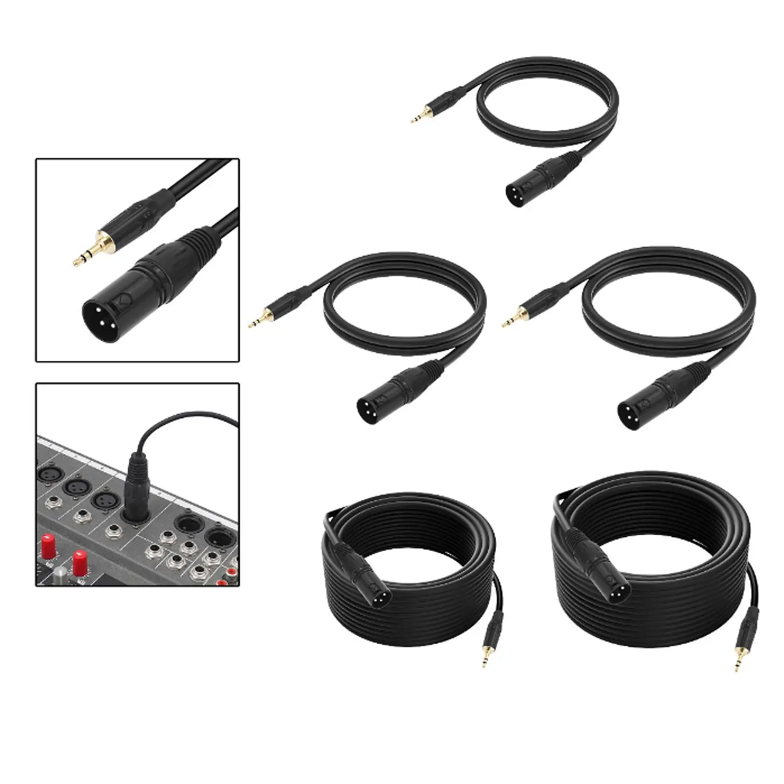 Unbalanced 3.5mm to XLR Male Mic Cable 3.5 mm to 3-pin XLR Cable for Recording Studio Cellphone Musical Creation MP3 Player