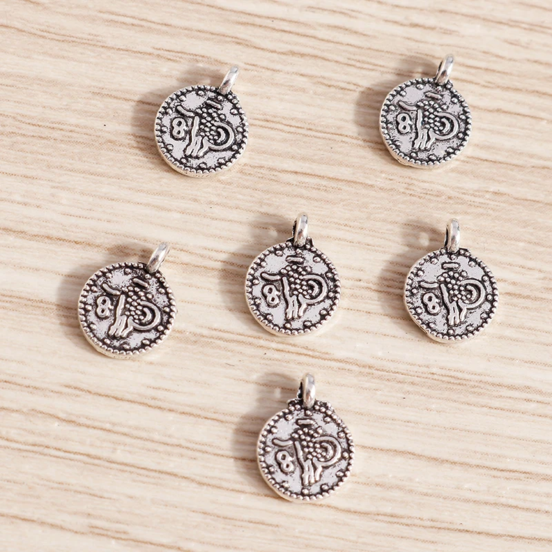 Tusember 50 Stück Mini Metall Vintage Yoga OM Buddha Anhänger für DIY Schmuckherstellung Armband Halskette Handgemachtes Kunsthandwerk – Detail 5