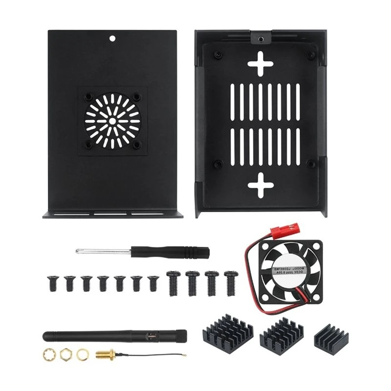 Boîtier métallique T23C pour Orangepi 4 PRO, ventilateur de refroidissement actif, carte d'extension compatible avec antenne pour Orangepi 4 PRO