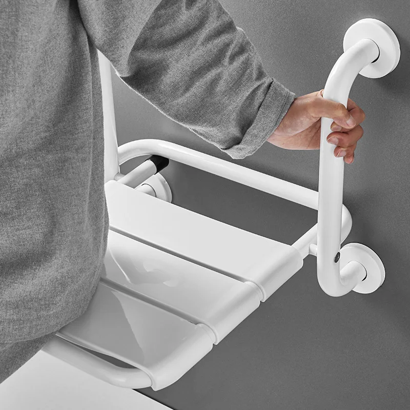 

Bathroom folding stool wall-mounted bathroom elderly safety non-slip disabled barrier-free handrail shower bathing stool