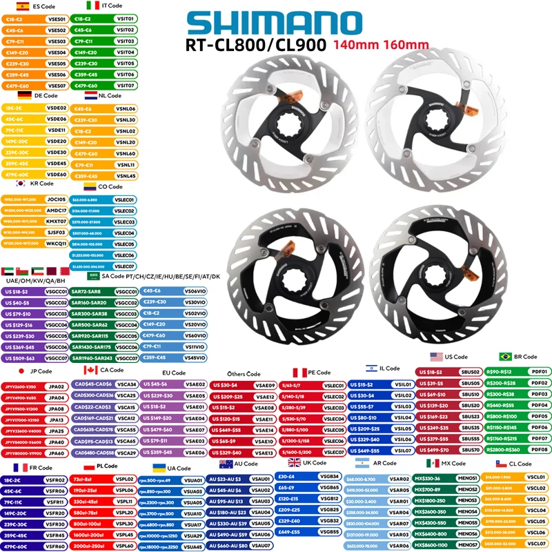 

Shimano RT-CL800 RT-CL900 Brake Rotor CENTER LOCK ICE TECHNOLOGIES FREEZA 140mm 160mm ULTEGRA XTR DURA-ACEShimano Bike Part