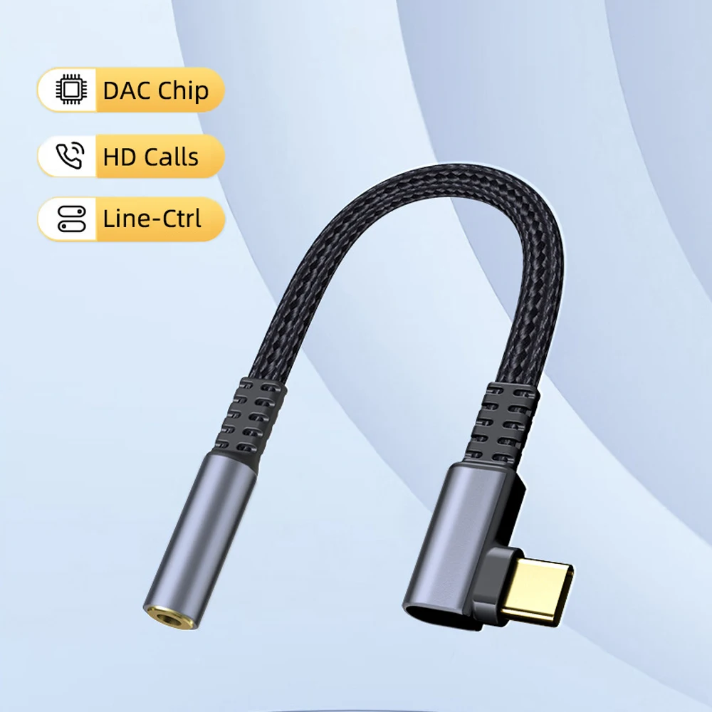 Dac USB Type C 3,5 mm jack hoofdtelefoonadapter USB C naar 3,5 mm AUX oortelefoonadapter voor iPhone 16 Pro Max Samsung S24 Ultra A55