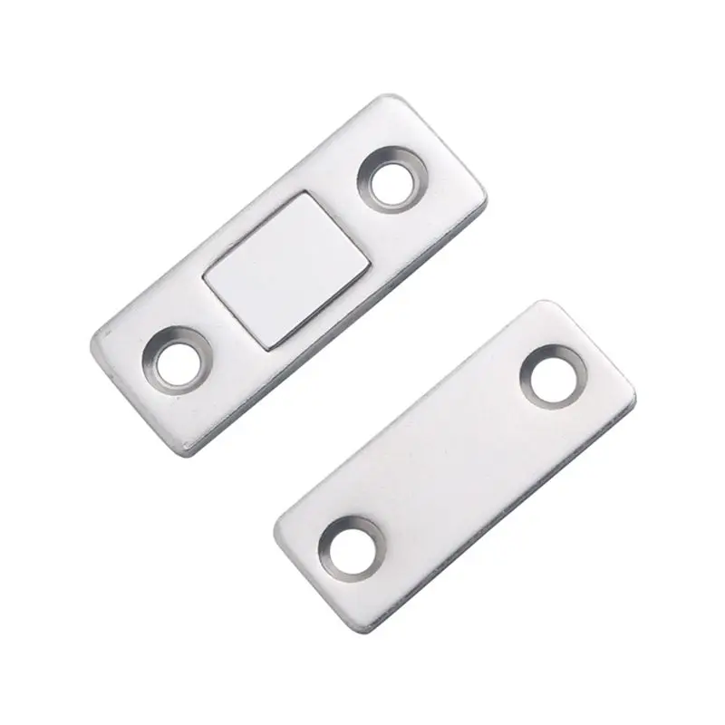 Punch-free Sliding Door Catch with Screw Ultra Thin Magnetic Door Catch Latch Adhesive Catch for Furniture Cabinet Cupboard