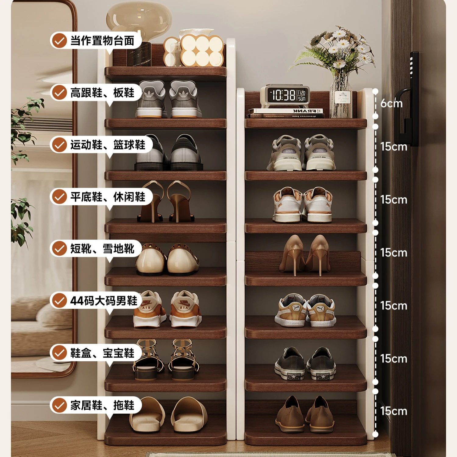 2026 Hot New Narrow Multi-layer Shoe Rack Space Saving Shoe Cabinet For Home Entryway Household Economic Shoe Storage Organizer