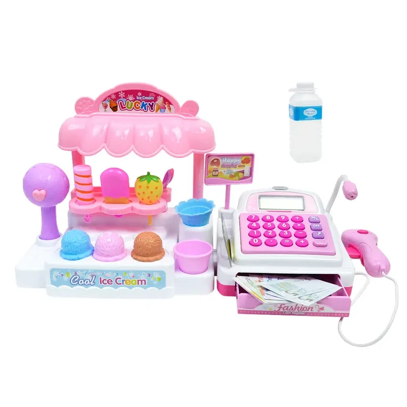 36pcs Cash Register Simulation Supermarket Cash Register Toys Set Lighting Sound Effects Calculation Checkout Early Education