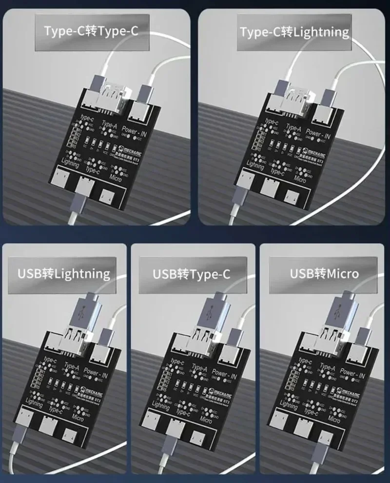 MECHANIC DT3 USB Data Cable Detection Board for IPhone Android USB Type-C Lightting Data Cable on/off Detection Board Tool