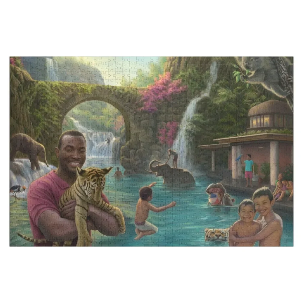 Water Play Paradise Jigsaw Puzzle Custom Photo Woodens For Adults Toys For Children Puzzle