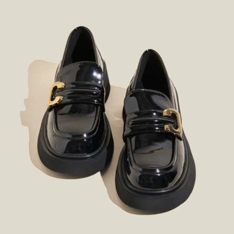 Classic British Inspired Platform Loafers Women 2026 Spring Fall Essential JK Aesthetic Shoes
