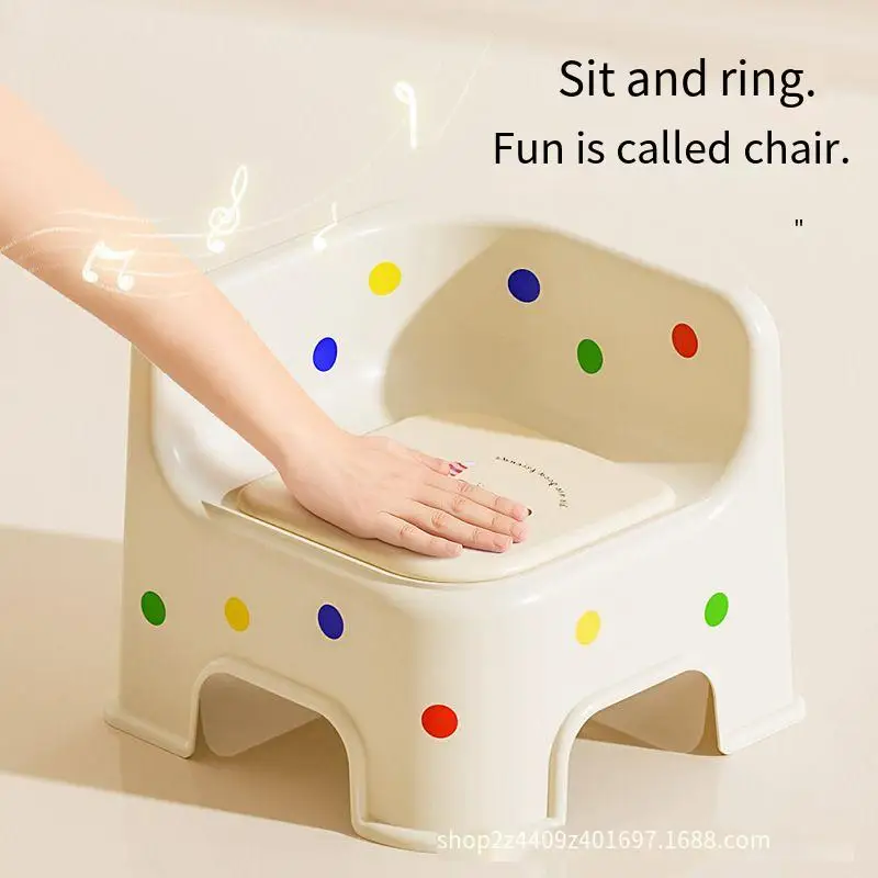 Creative Color Points Plastic Backrest Chair Cushion with Sound Living Room Sofas Seating Cute Feeding Chairs Dining Table Gifts