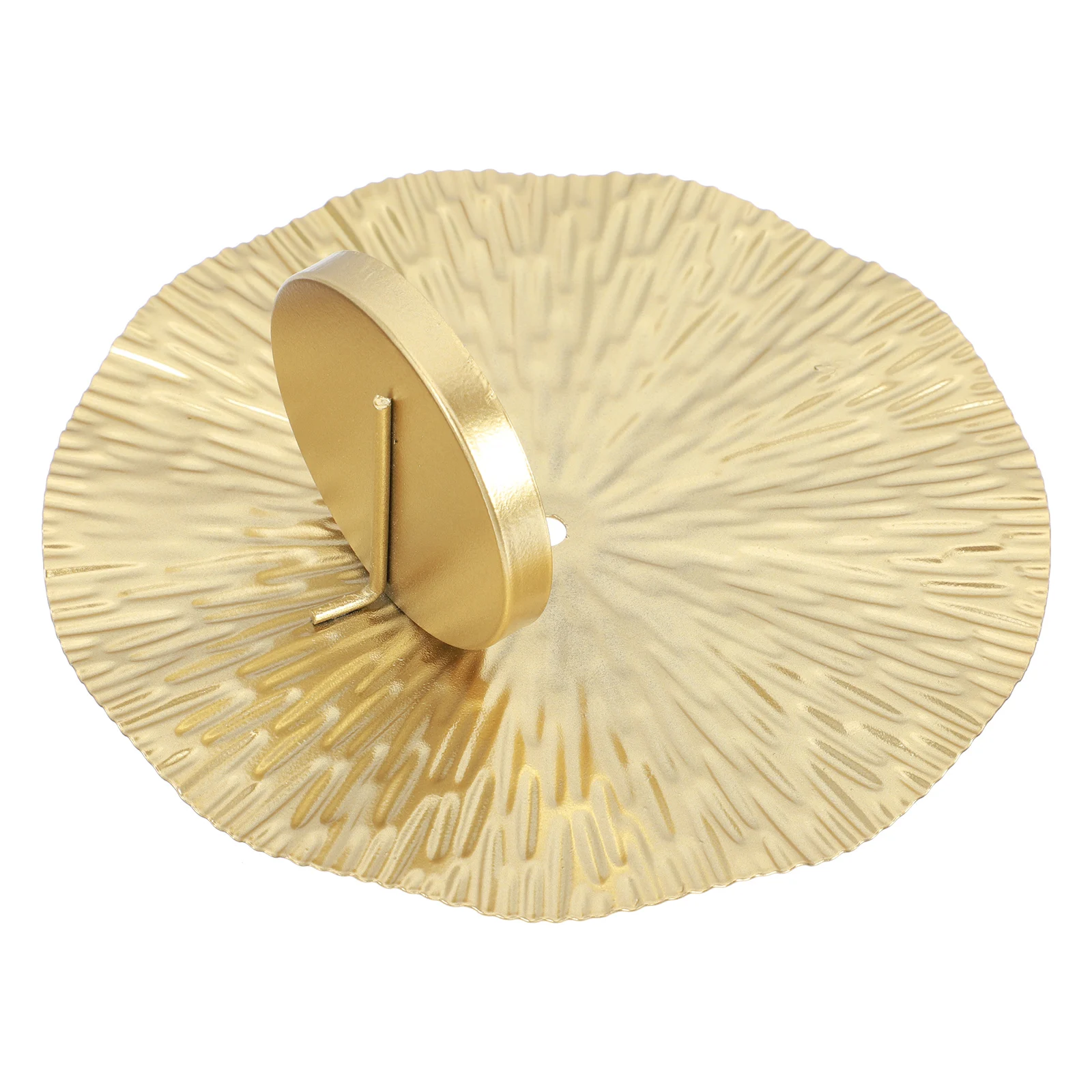 Golden Round Metal Round Plate Hanging Candleholder Stylish Wall Decor Stand Suitable for Bedroom Living Room