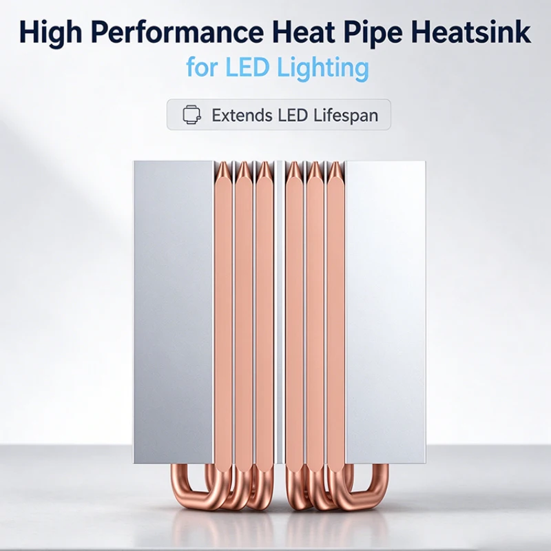 High Power 6 Heat Pipe LED Cooling Heatsink ≤400W COB Stage Spotlight Radiator for Aquarium Laser Headlight Outdoor Downlight