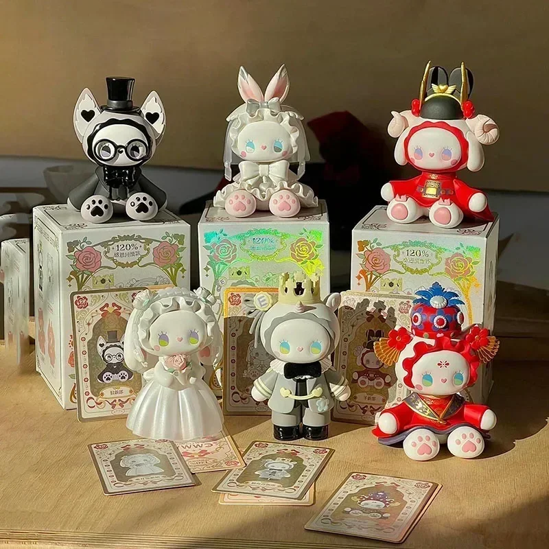 Emma Secret Forest Wedding Blind Box Toys Couple Rabbit Wolf   Banquet Kawaii Action Figure Ornaments Model Surprise Gift