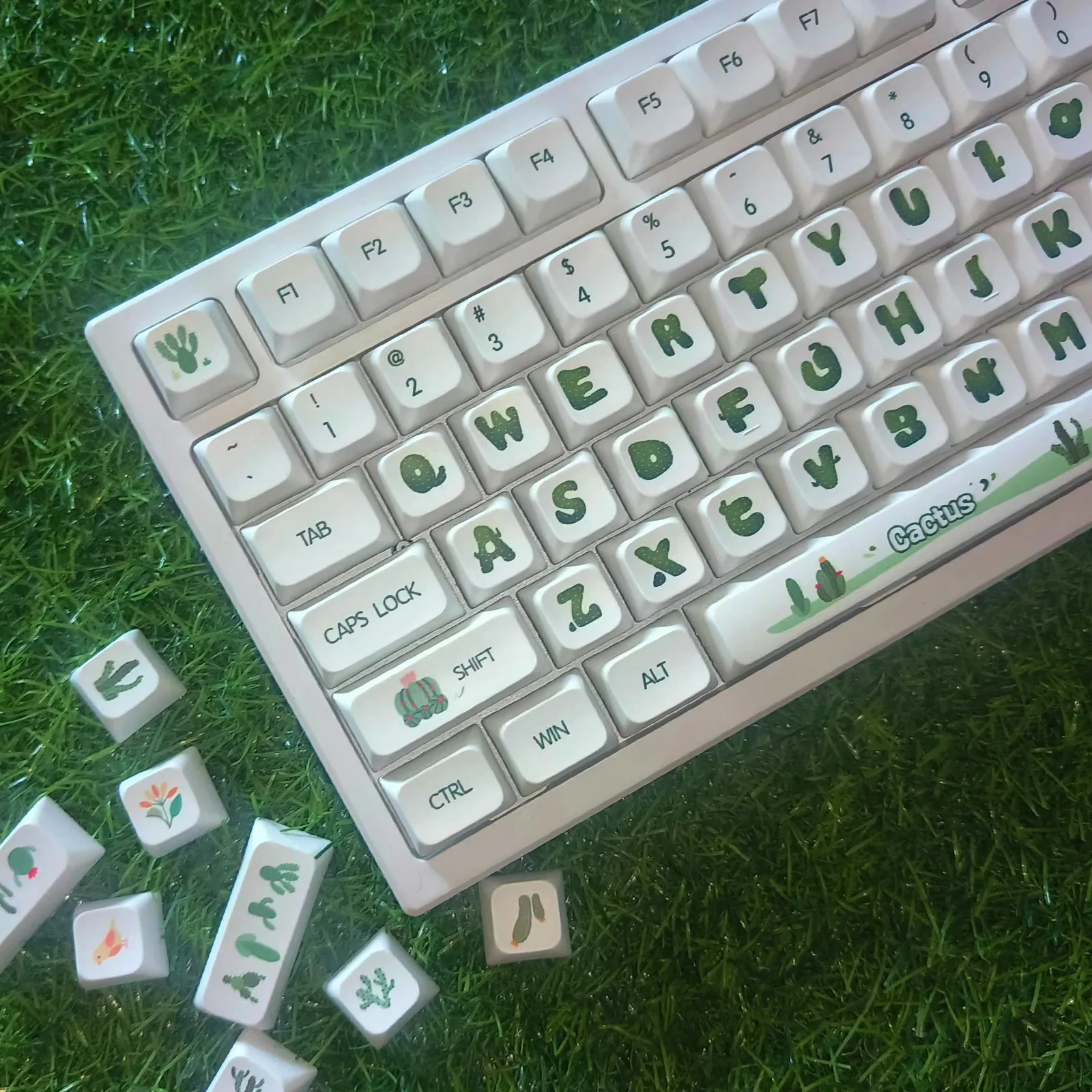 PBT Keycap XDA Height Ball Cap Thermal Sublimation Cactus Feel Green Universal Mechanical Cross Green Keycap
