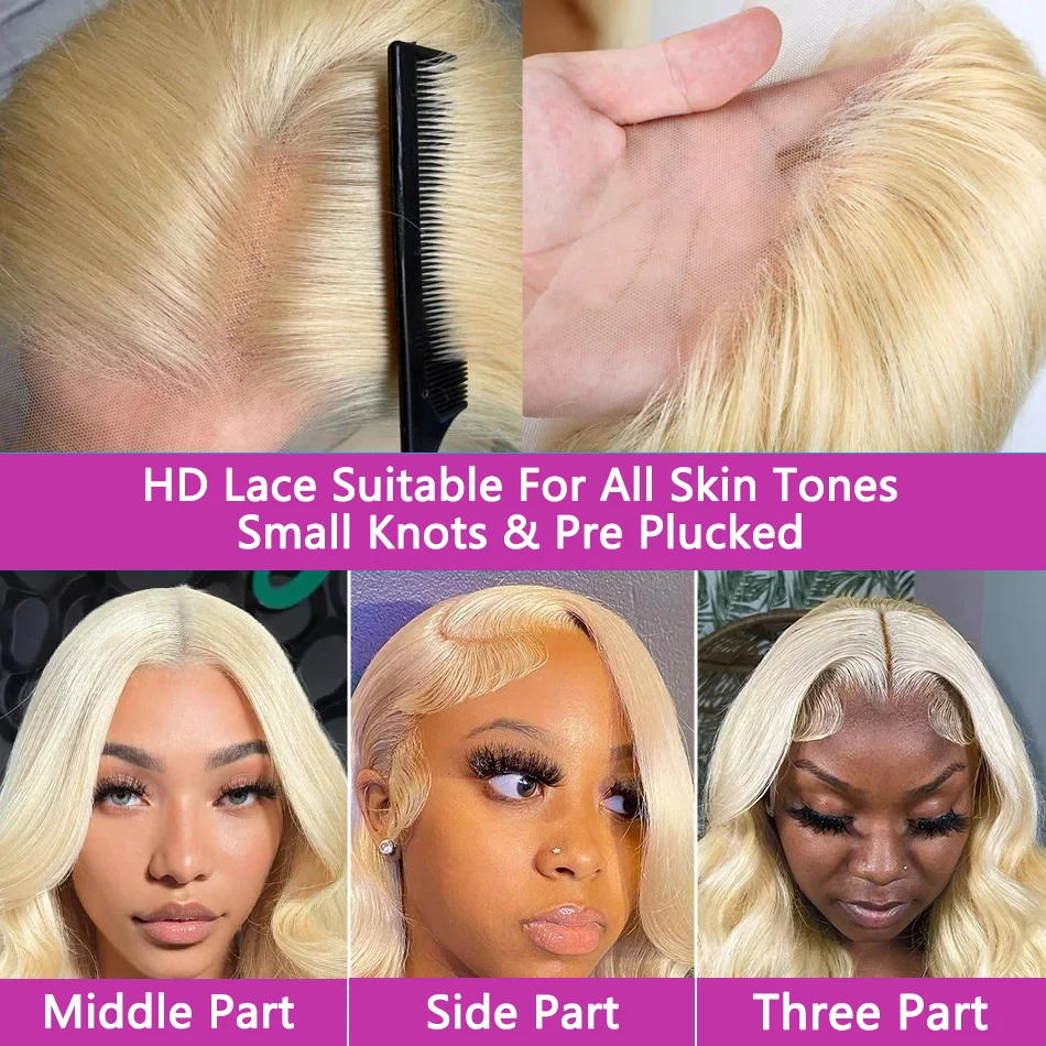 Smilegirl HD Transparent 13x6  613 Body Wave Honey Blonde Lace Frontal Human Hair Wig Brazilian 13x4 for Women view 4