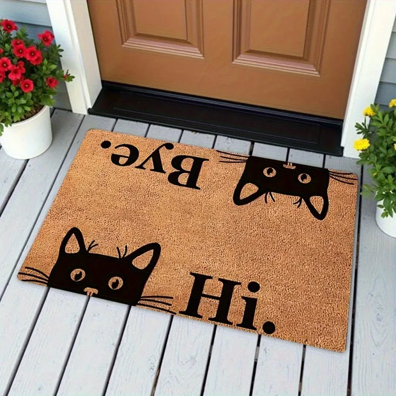 Cartoon Long Dachshund Skateboard Hello Sausage Slogan Print Anti Slip Entrance Doormat Pet Dog Lover Entry Floor Mat