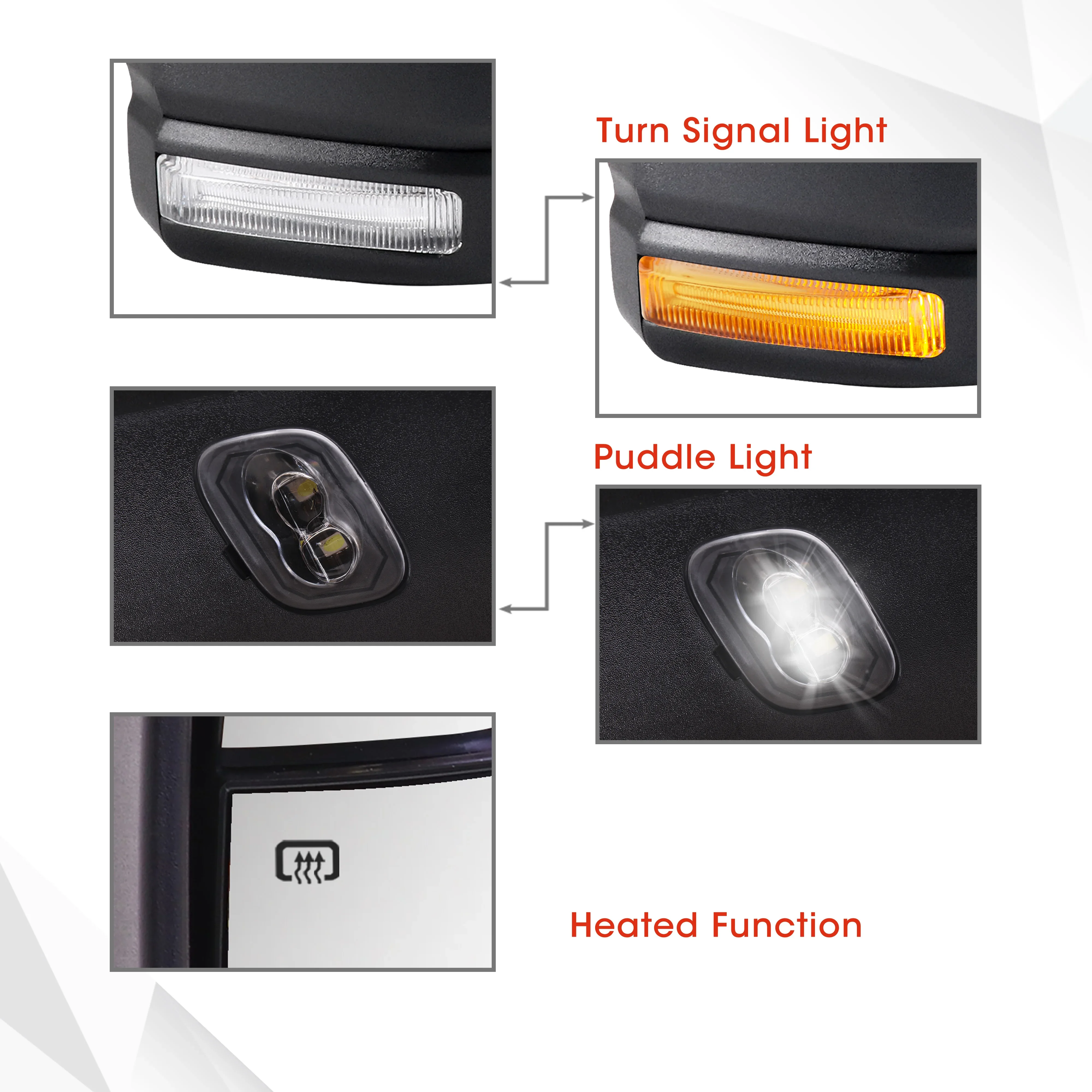 Espejo retrovisor plegable eléctrico para Ford F150 Ranger 2013 - 2022