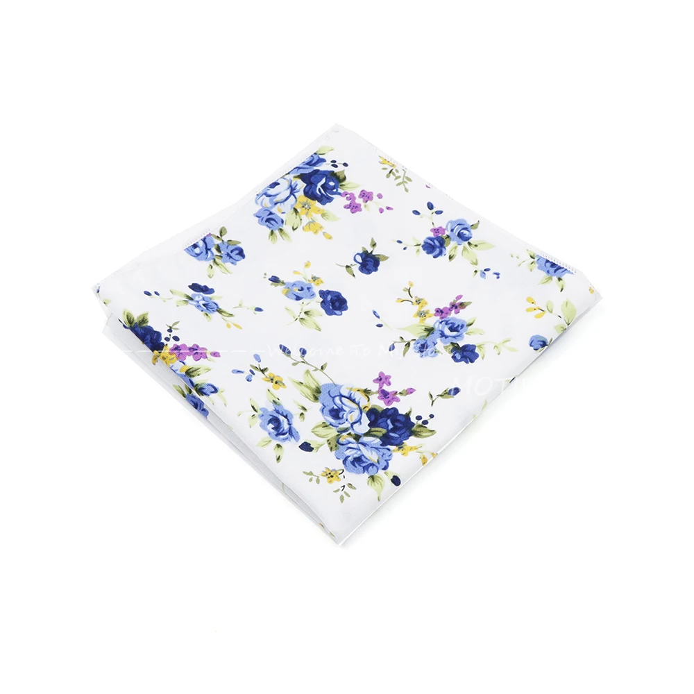 Men's leisure Cotton Flower Hankerchief Wedding Suit Hankies Casual Mens Pocket Square Handkerchief For Wedding Accessories Gift