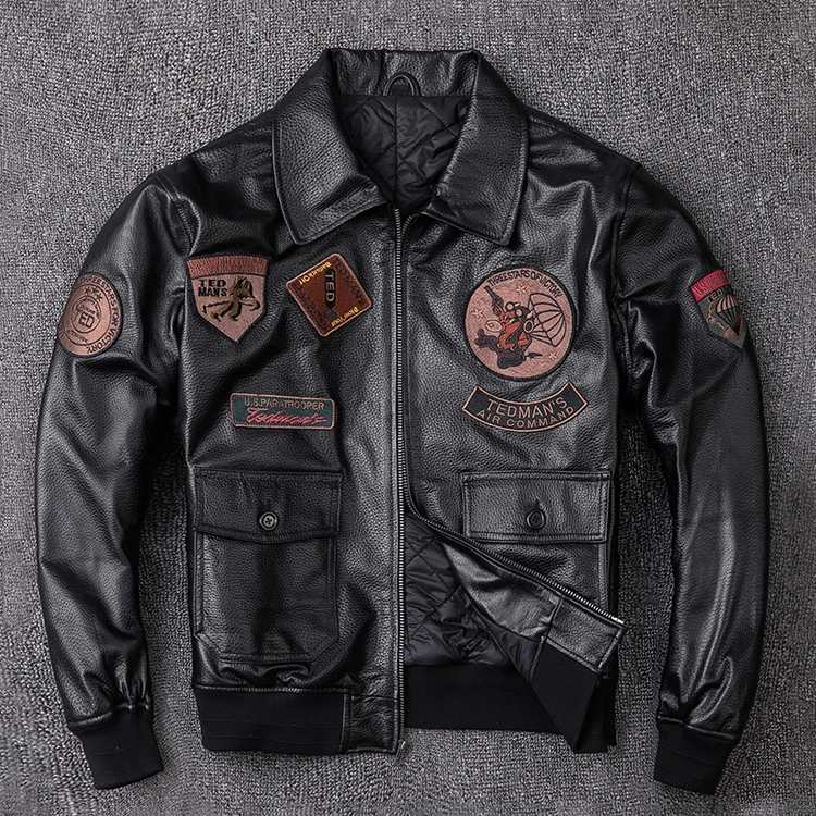 

New Genuine Leather Jackets Plus Size 5XL G1 Air Force Pilots Sheepskin Thicken Warm Jacket Men's Vintage Classic Coat