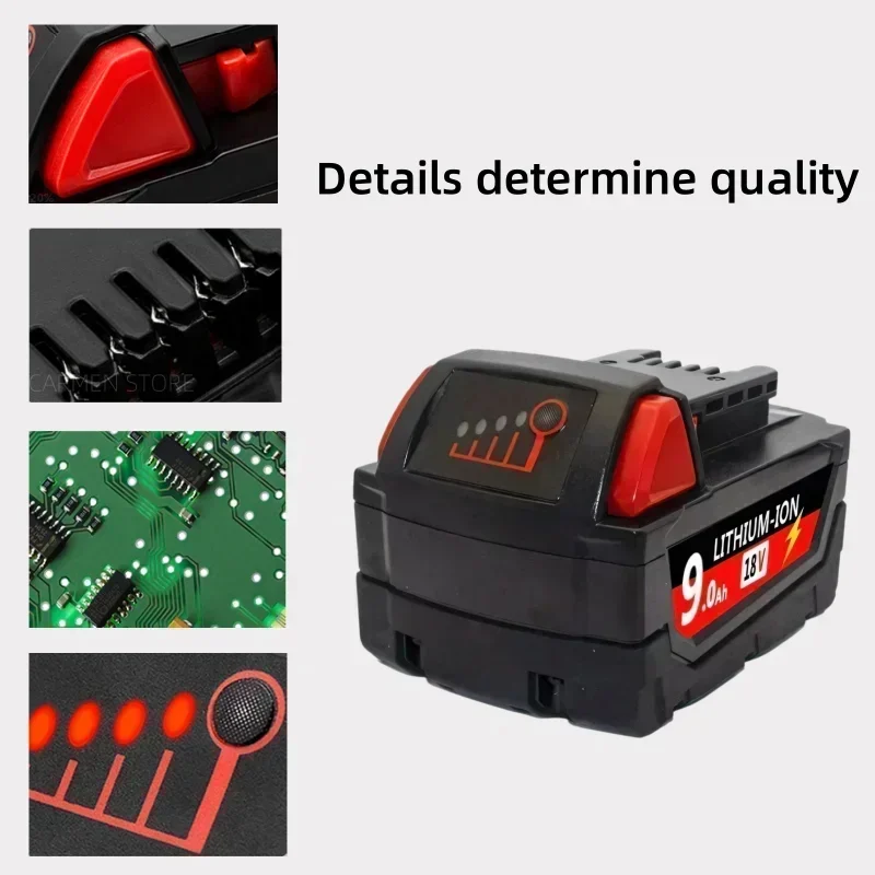 Replacement Battery for Milwaukee M18 18V M18B5 XC Lithium-Ion Battery 48-11-1815 2604-20 48-11-1850 and Milwaukee Charger
