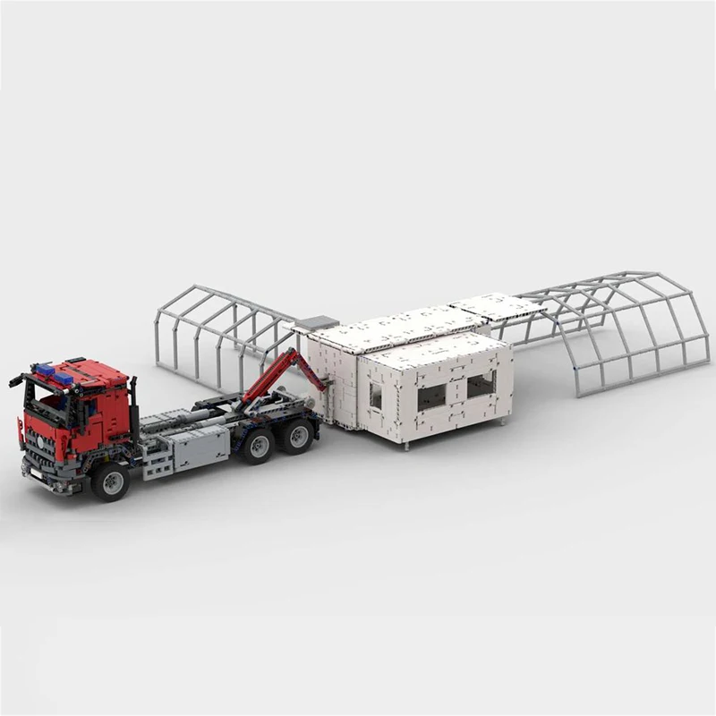 MOC Fire Pull Arm Trucks, bloques de construcción, ensamblaje, modelo de exhibición, Juguetes DIY, regalos de Navidad para niños