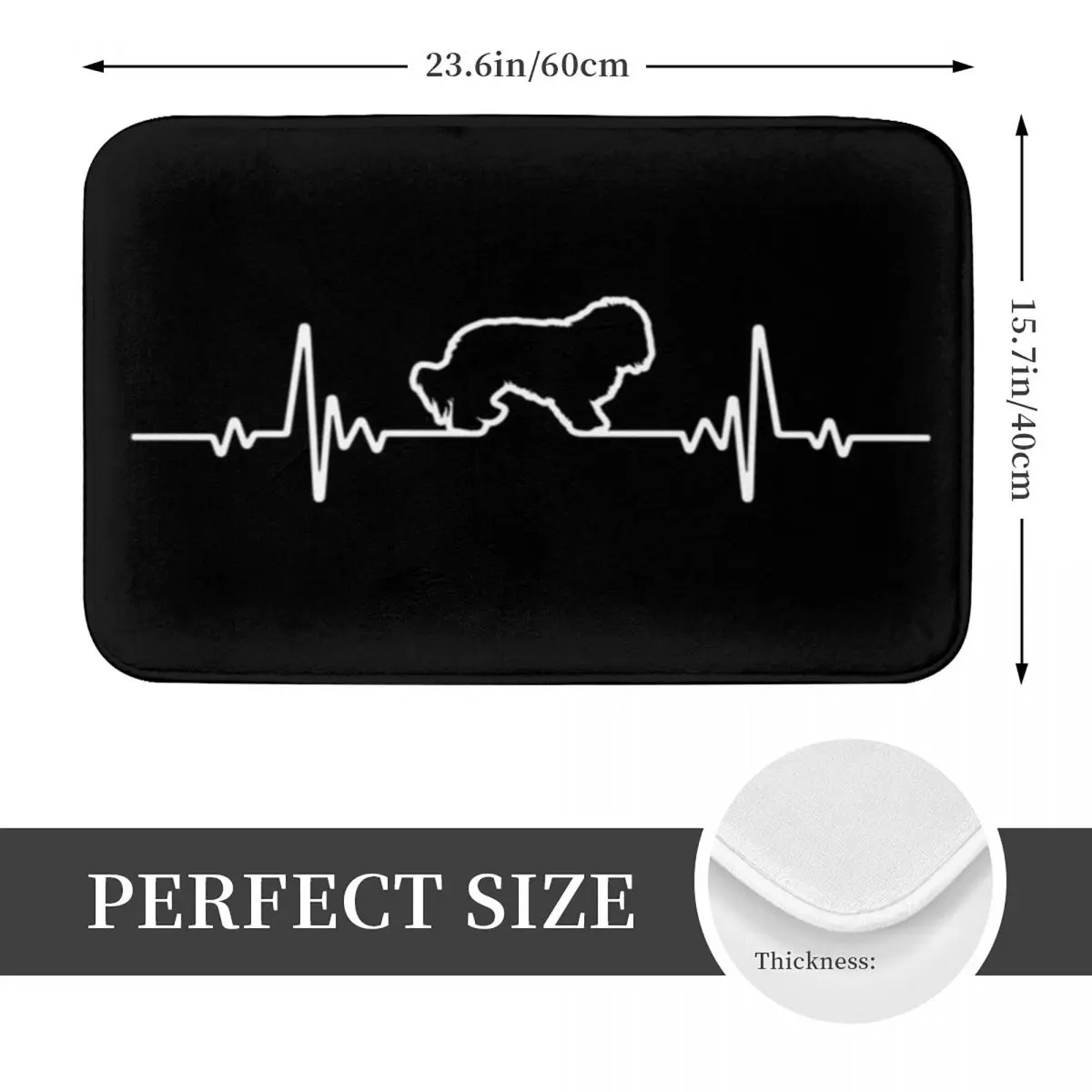 Minimalist Heartbeat Maltese Doormat Non-slip Bathroom Floor Mats Home Entrance Rugs Kitchen Living Room Carpet Outdoor Footpad