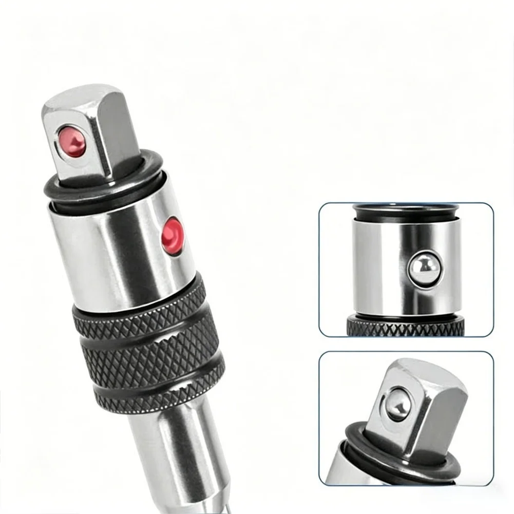 Compact Dual Use Bit Extension Rod Made from 45 Steel with Quick Lock System for 6.35mm Hex Bits in Confined Work Environments