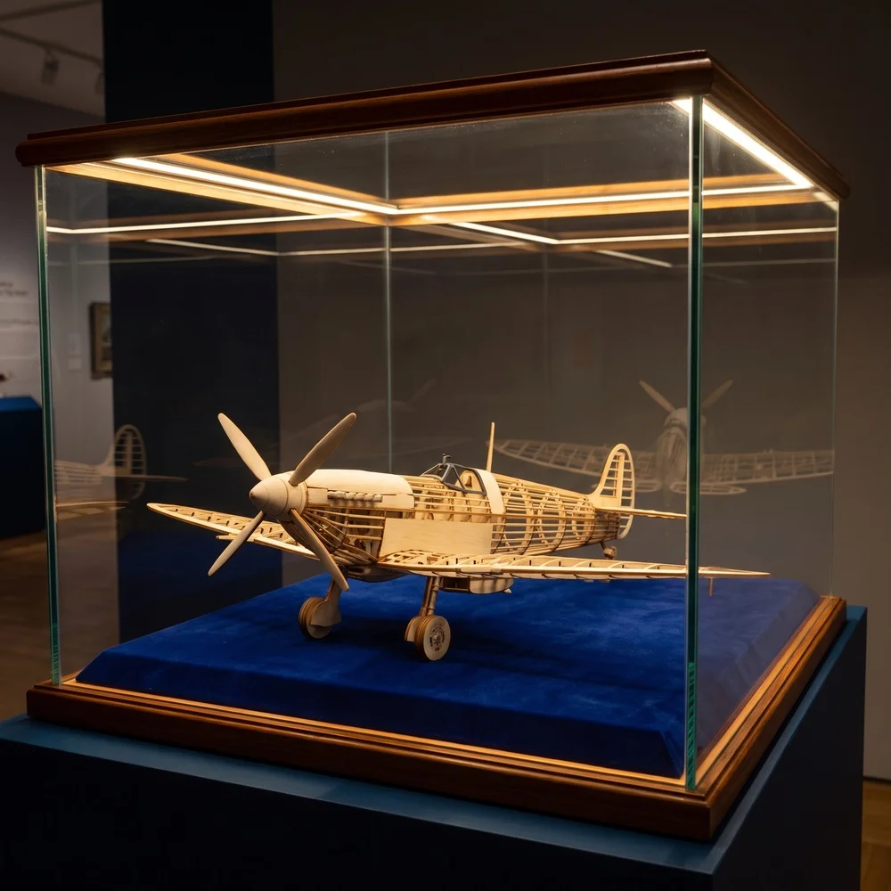 VX18 Balsa Wood Airplane Static Model Kit | DIY 3D Puzzle Desk Decor Gift for Aviation Hobbyists - view 5