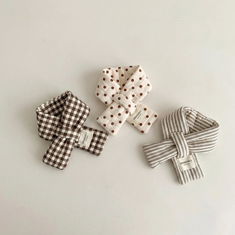 Children's Scarf 2-8T Striped Grid Warm Winter Kids Scarf 3 Colors Korean Version Girls Neckerchief