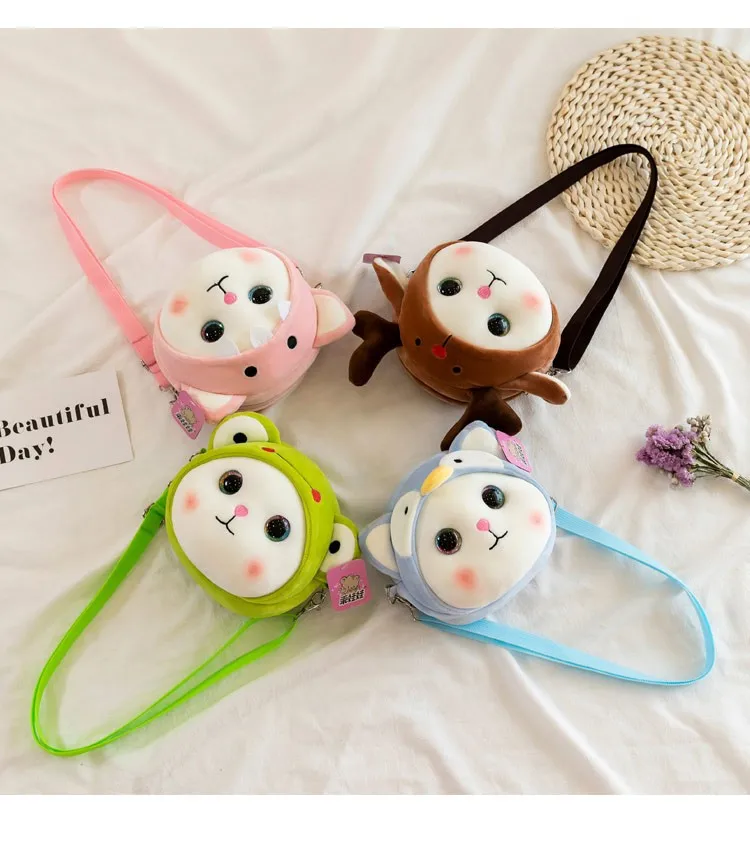 Cute Soft Plush Children's Shoulder Bag Cartoon Deer Baby Girl Messenger Bag High Quality Kids Handbag Coin Purse Birthday Gift