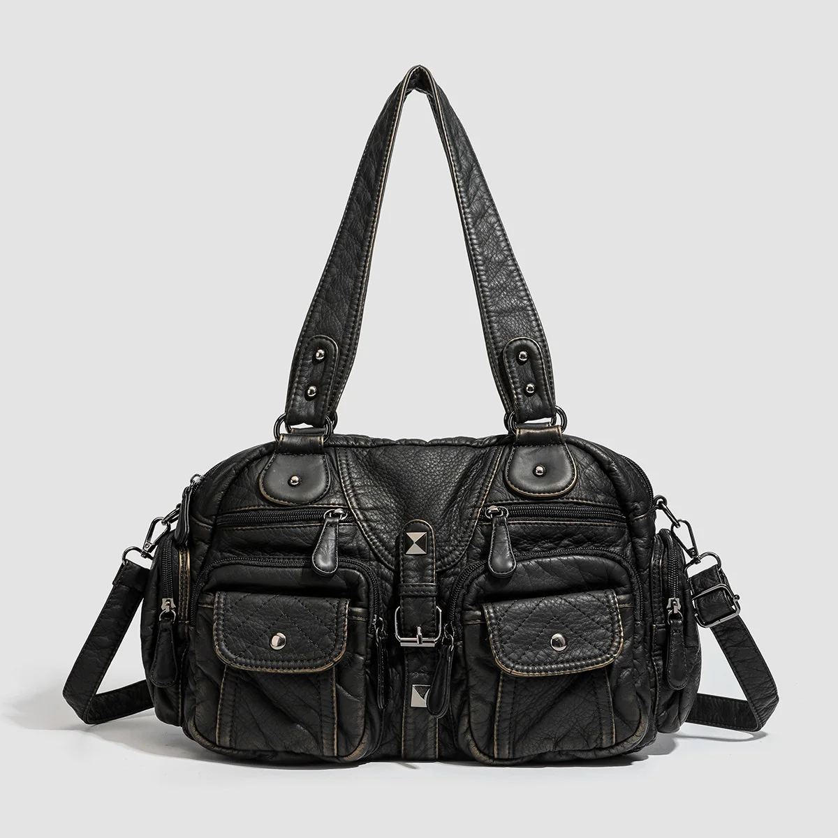 

Fashion Handbag Women Small Handbags Satchel Top-handle PU Shoulder Bag Vintage Dumpling Pack Multi-pockets Shoulder Bags