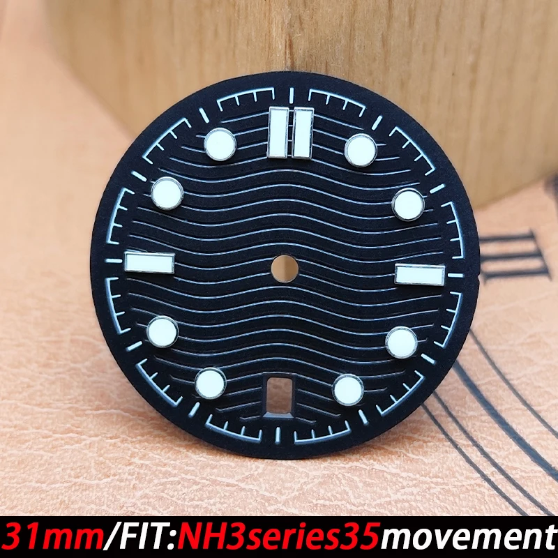 ملحقات قرص الساعة 31 ملم قرص مضيء عالي الجودة لسلسلة NH3 35 قطع غيار ساعة الحركة