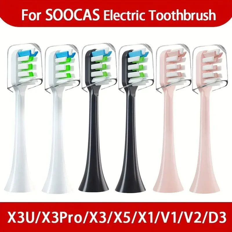 5-10 قطعة رؤوس فرشاة الاستبدال لشاومي SOOCAS X3 X5 V1 X3U رؤساء الخشن فرشاة الأسنان الكهربائية دوبونت الخشن مختومة معبأة