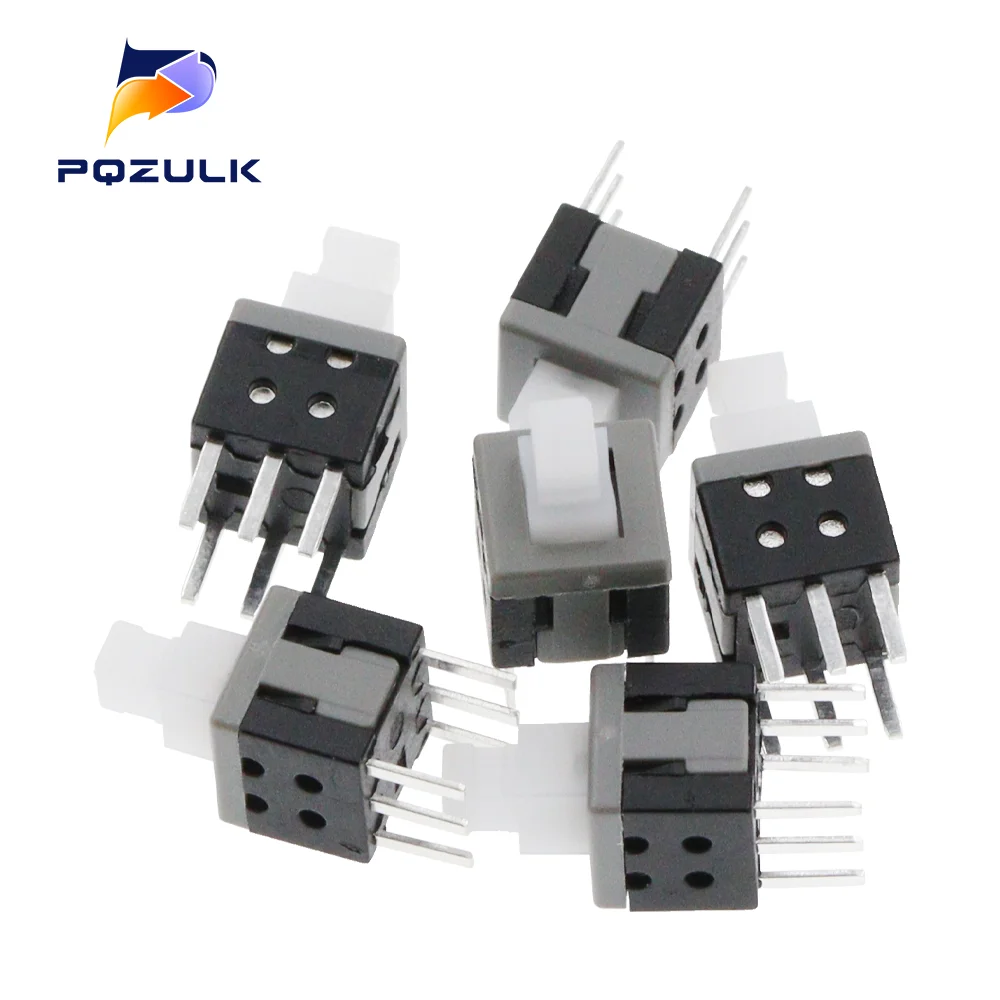 20PCS 5.8X5.8MM Push Button Switch DIP Double 6Pins Latching Switch 5.8*5.8 The Power Switch