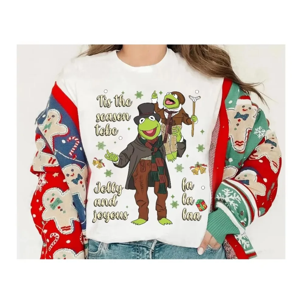 

Disney Muppets Kermit The Frog Xmas Sweatshirt The Muppets Christmas Carol Shirt Muppets Xmas Lights Shirt Breathable Cotton