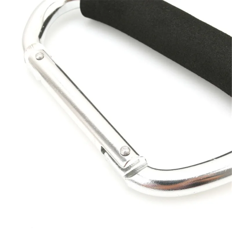 Großer Karabiner, Kinderwagen-Haken, Organizer, Aluminium, D-Ring, Federverschluss, Schlüsselanhänger-Clip, Tragegriff zum Aufhängen von Geldbörsen, Einkaufstaschen – Detail 19